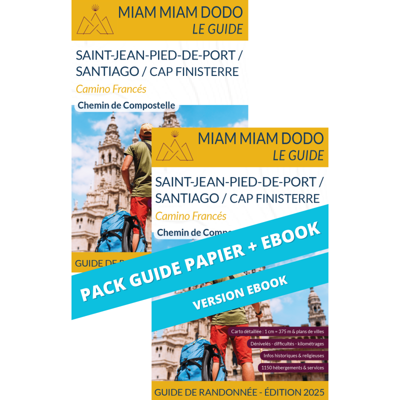 ** Pack guide papier + eBook ** Camino Francés Saint-Jean-Pied-de-Port à Santiago (Finisterre) - Éd.2025