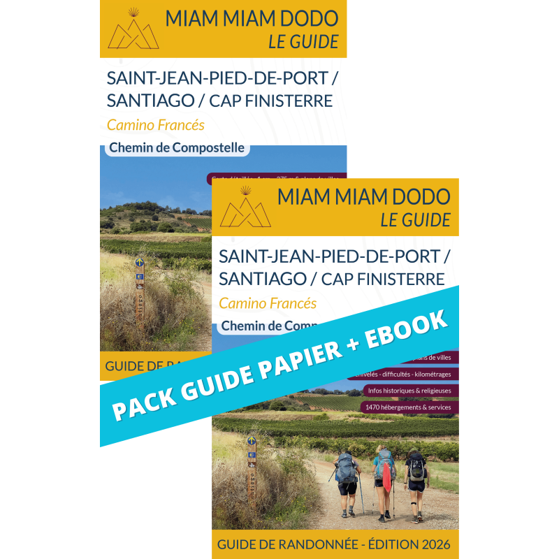 ** Pack guide papier + eBook ** Camino Francés Saint-Jean-Pied-de-Port à Santiago (Finisterre) - Éd. 2026